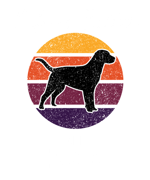 Retro sunset dog silhouette t-shirt design